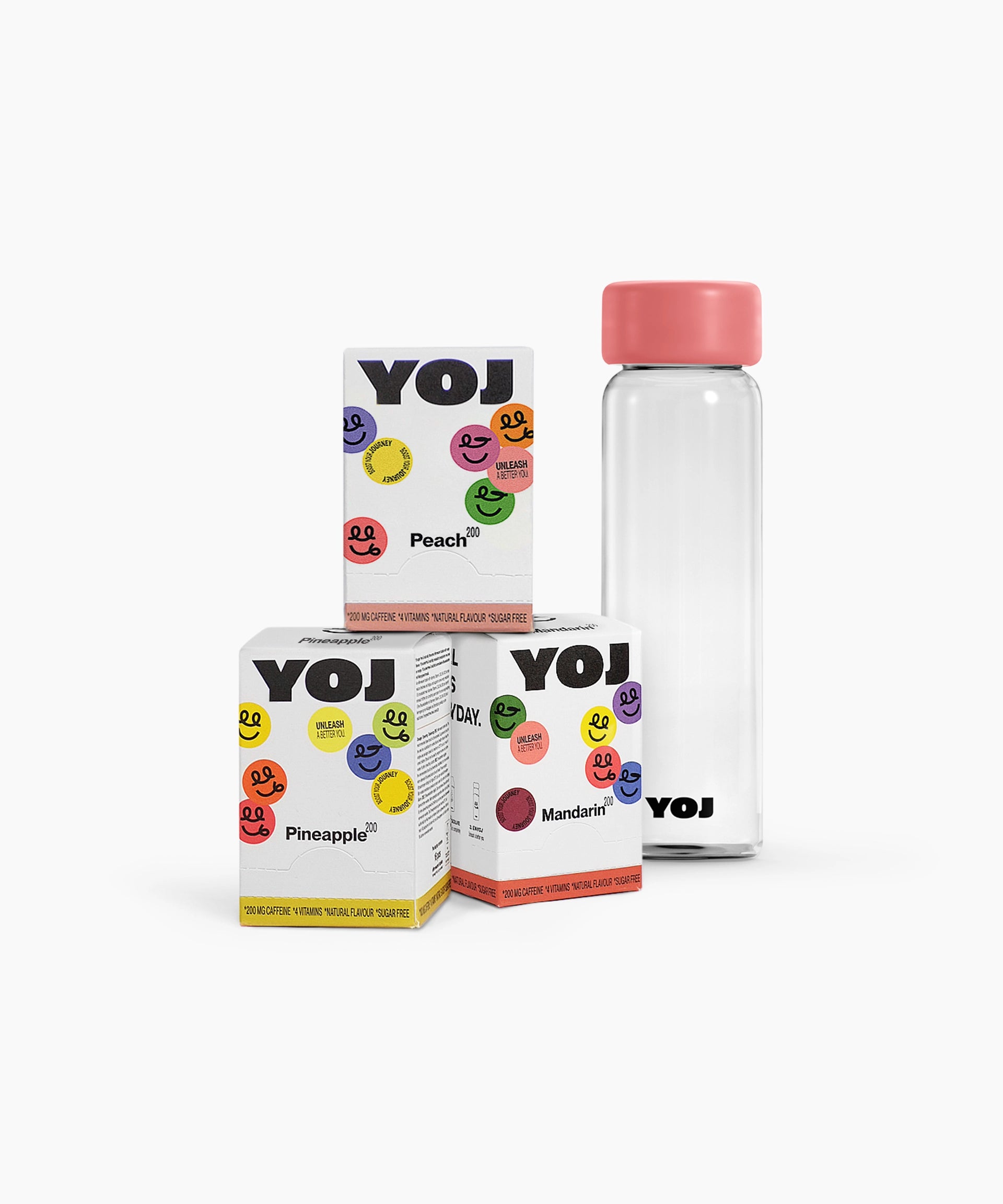 Alla smaker med 200 mg och flaska med rosa lock