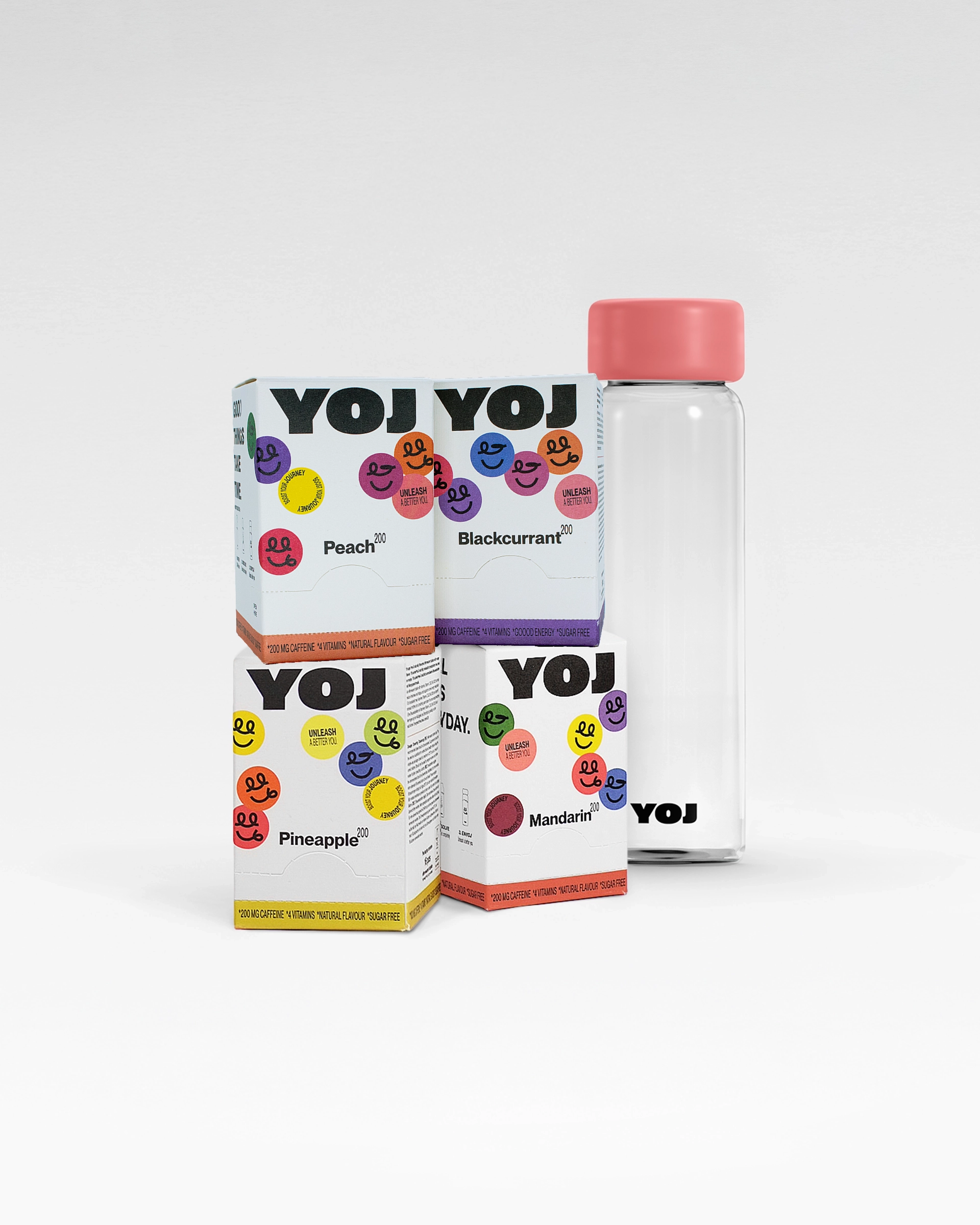 Alla smaker med 200 mg och flaska med rosa lock