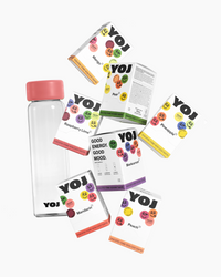 Alla smaker och flaska med rosa lock